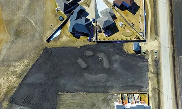 An aerial view of the Highlands Park project