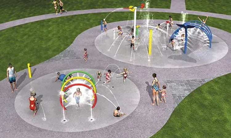 Rendering of the proposed splash pad layout