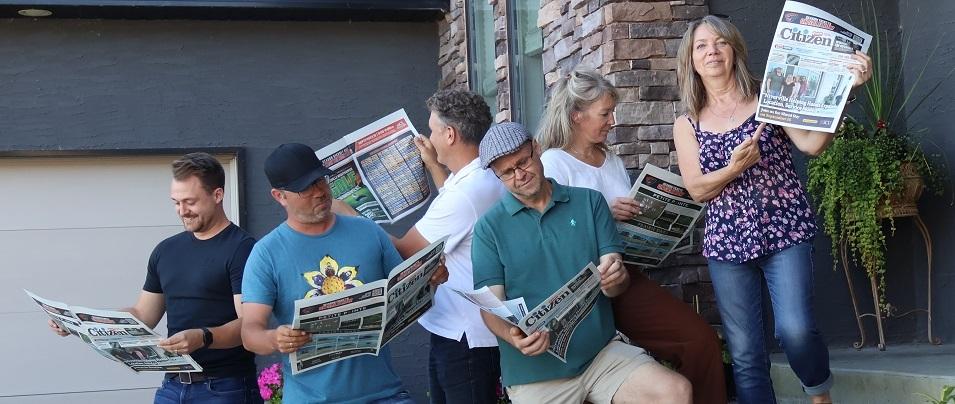 The Citizen team: Dylan Zacharias, Dustin Krahn, Ray Dowse, Evan Braun, Cara Dowse, and Brenda Sawatzky