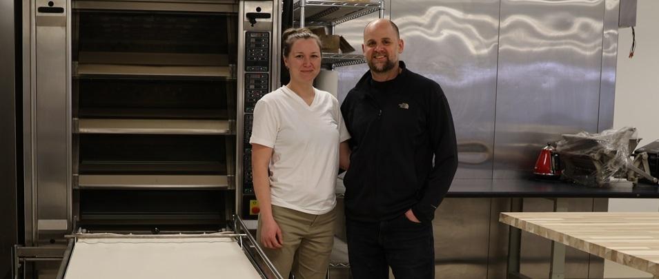 Chris and Maria Holbrow in the new Forgotten Flavours kitchen on Main Street Niverville