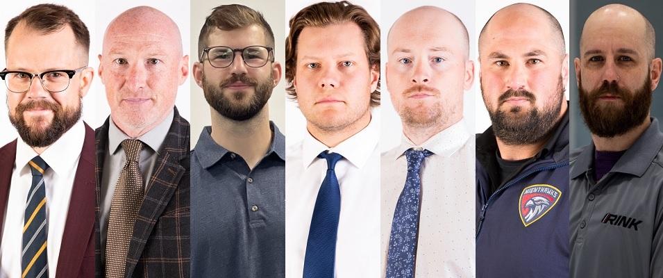 Kelvin Cech, Mike McAulay, Ben Micflickier, Tyler Anderson, Tyler Oswald, Rob Pambrun, and Jarrett Oster. Not pictured: Crystal Stoff.