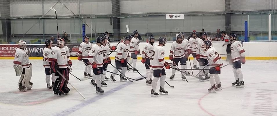 The Niverville Nighthawks have won their third straight game with a 4–0 thrashing of the OCN Blizzard on Tuesday evening at the Seven Oaks Sportsplex in Winnipeg. They remain in third place in the MJHL’s East Division with a record of 9–3–1.