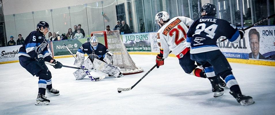  The Steinbach Pistons continue to show why they are the top team in the MJHL this season. In game two, they notched another convincing 5–2 victory over the Niverville Nighthawks in the first round series.