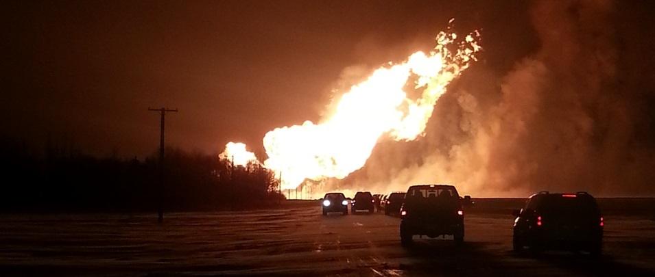 The natural gas pipeline explosion that rocked southeastern Manitoba in 2014.