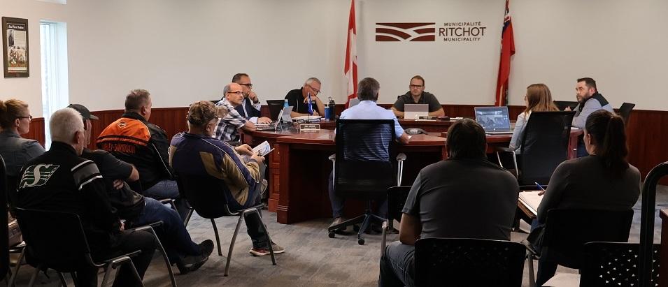 A meeting of Ritchot's council earlier this year.