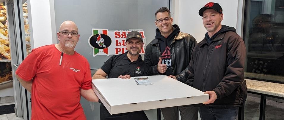 Santa Lucia Pizza had made their first giant, 30-inch pizza out of their Niverville location. The auspicious occasion took place on Friday, February 9.