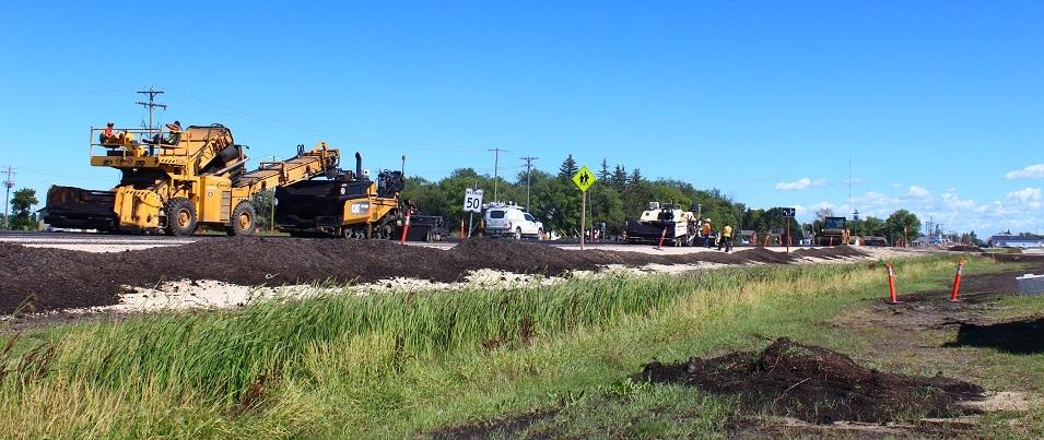 Road repairs continue along Highway 311 in Niverville.