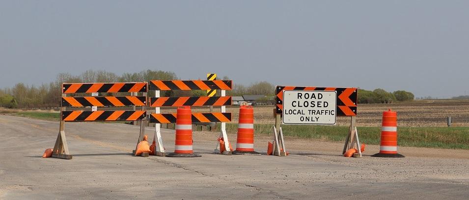 Highway 311 is closed for a three-mile stretch due to a burnt bridge. A detour is in effect.
