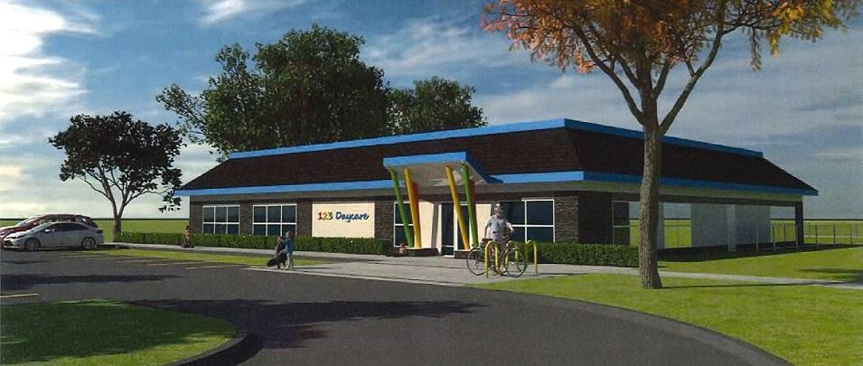 A rendering of the daycare design.