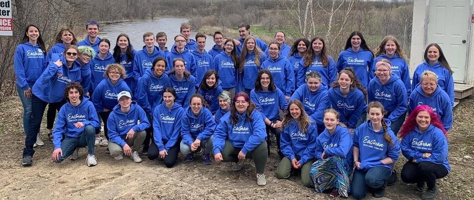 The Eastman Youth Choir at rehearsal camp in spring of 2022.
