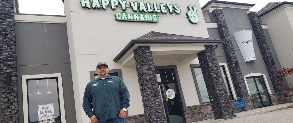 Bobby Loewen of Happy Valleys Cannabis in Île-des-Chênes.
