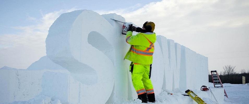 The snow maze at A Maze in Corn is still under construction, although the opening is pegged for January 28.