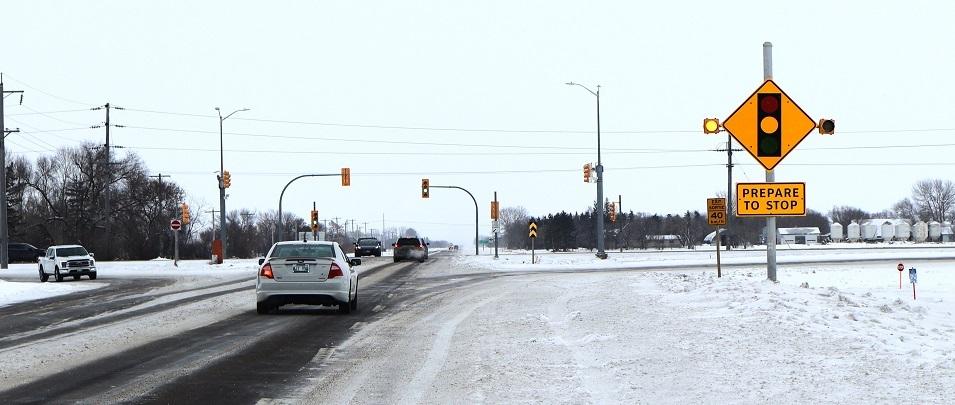 The intersection at Highways 59 and 311 has a new left turn signal.