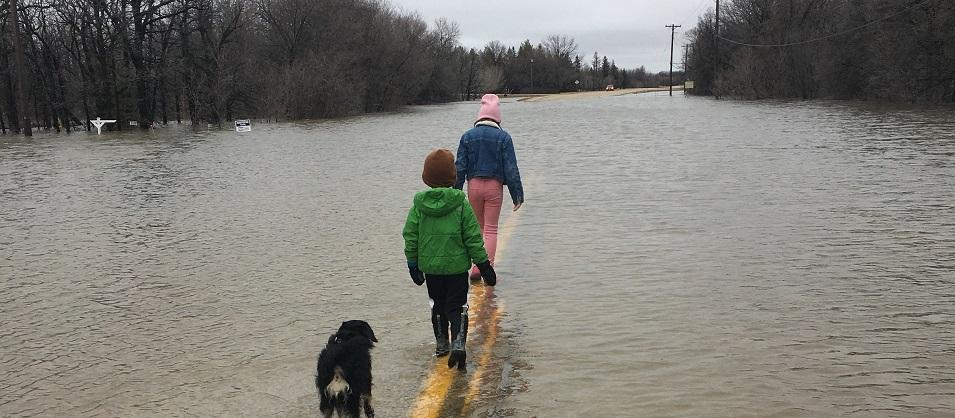 Ritchot residents witness the extent of flooding near their home along Highway 200.