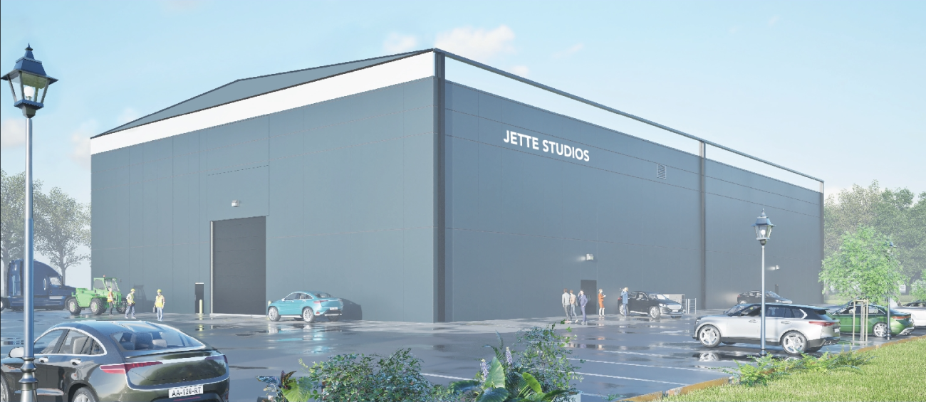 A rendering of the first Jette Studios production building.