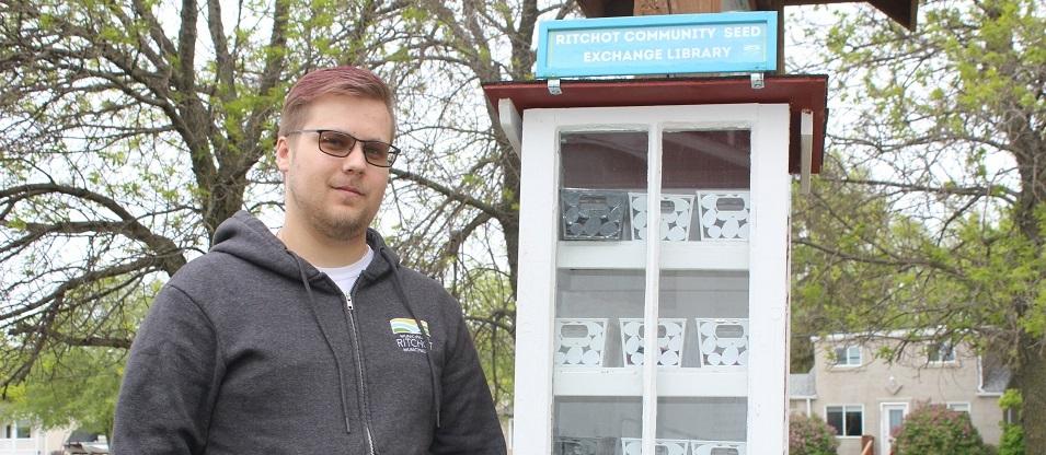 Liam Harder, Ritchot's program coordinator, has launched a series of seed-sharing libraries throughout the municipality.
