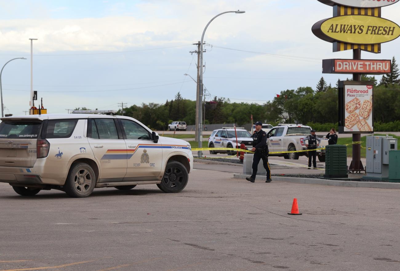 Police on the scene in Niverville, where Drovers Run was closed off Wednesday as part of a major RCMP investigation.