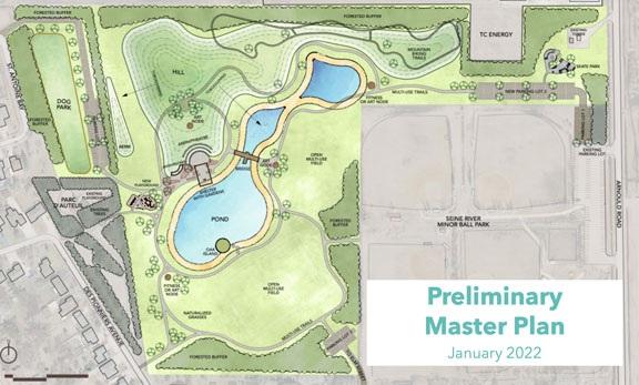 Former plan for Legacy Park in Île-des-Chênes.