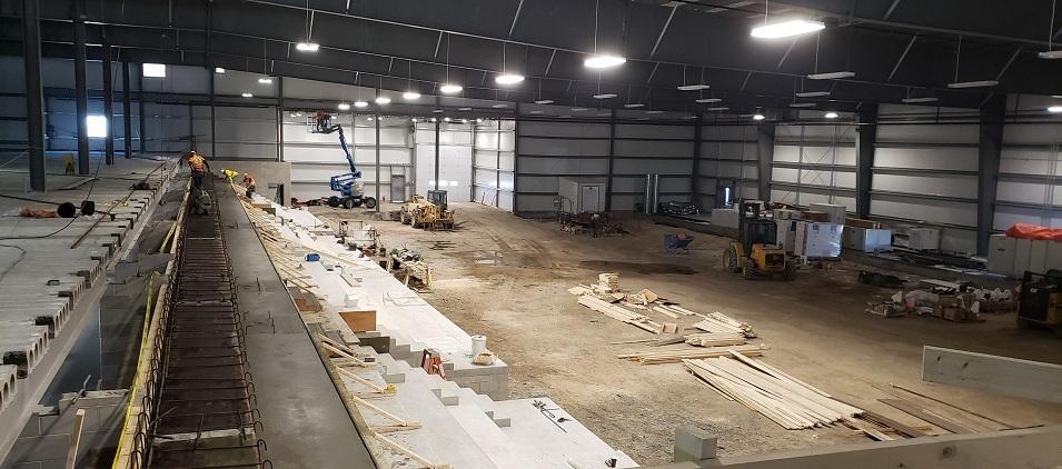 Photo 3: View from the second floor, looking east towards the arena. The second level will include breakout rooms and meeting rooms.