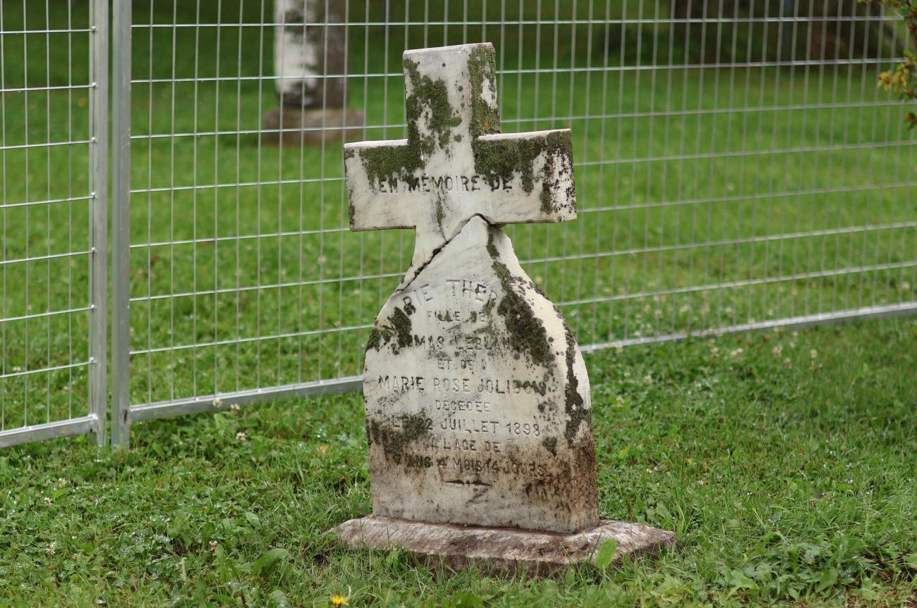 The grave of Marie-Thérèse Leclerc in St. Adolphe.