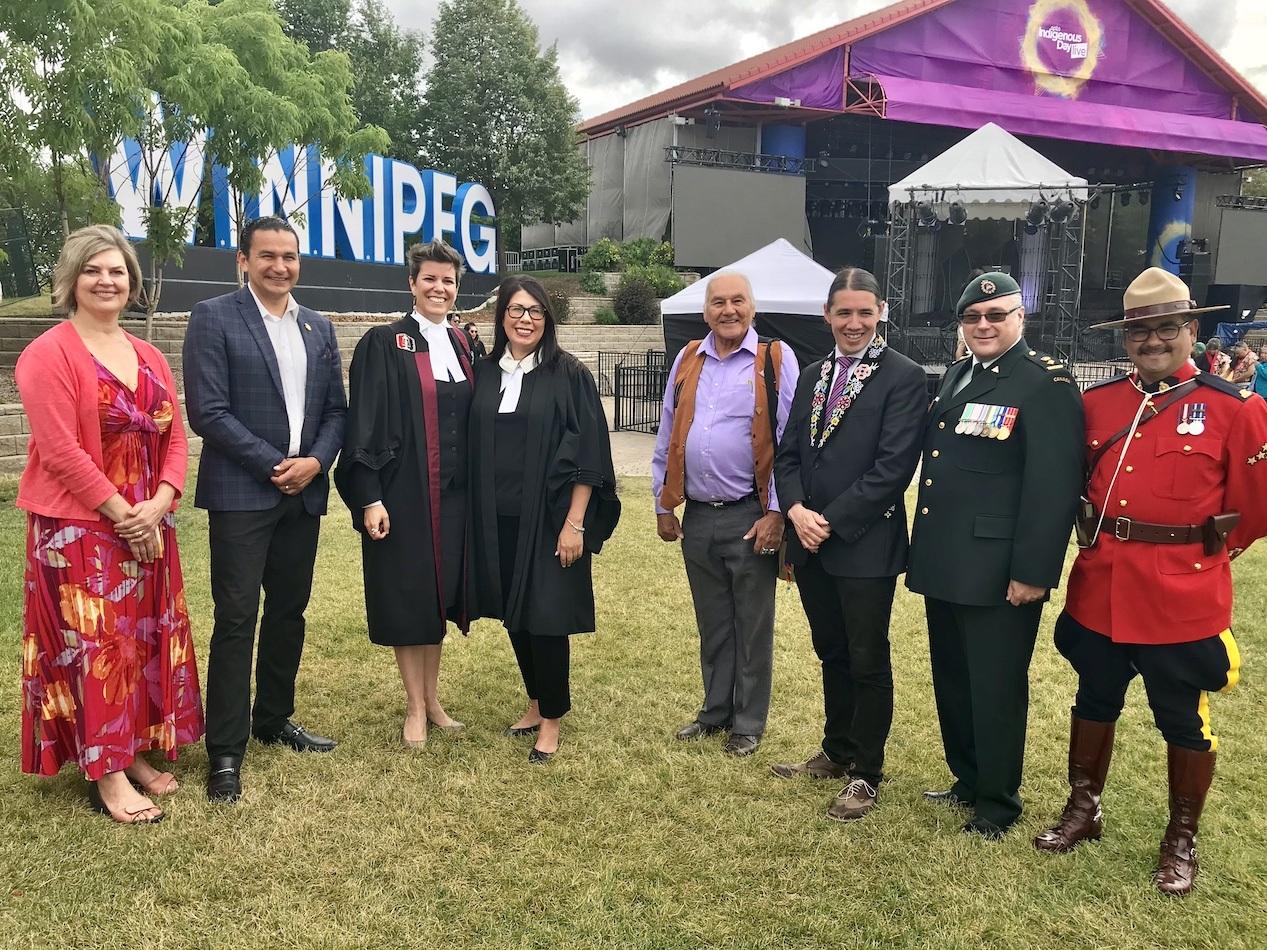 Suzanne Carrière third from left, presided over a citizenship ceremony on June 22 as part of Winnipeg’s Indigenous Day Live.