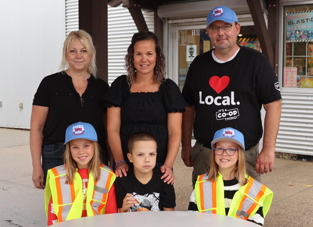 Back: Rose Friesen, Danielle Bueckert, and Randy Andrusiak. Front: Peter and his sisters.