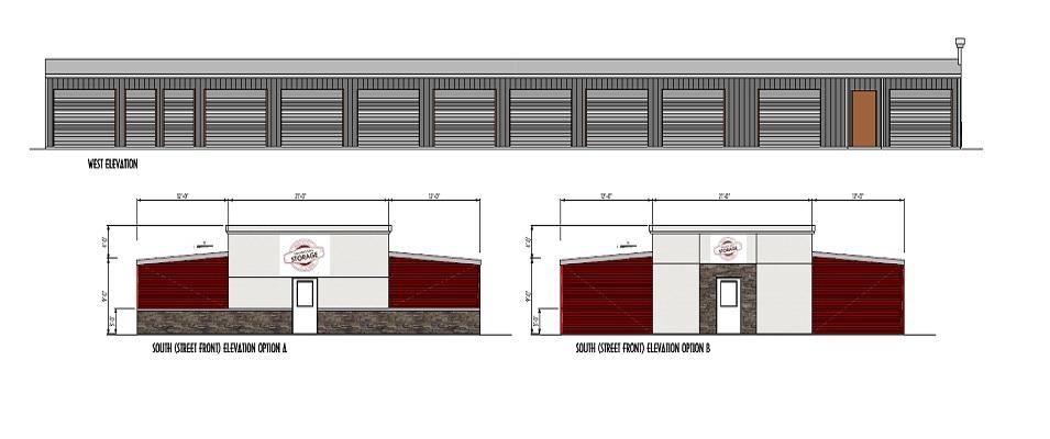 Elevation plans for the new building to be constructed at 299 Main Street.