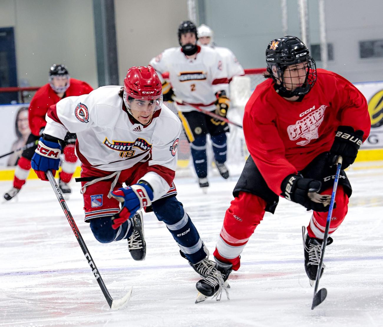 A rookie lineup took the ice in the Nighthawks' first preseason tilt.