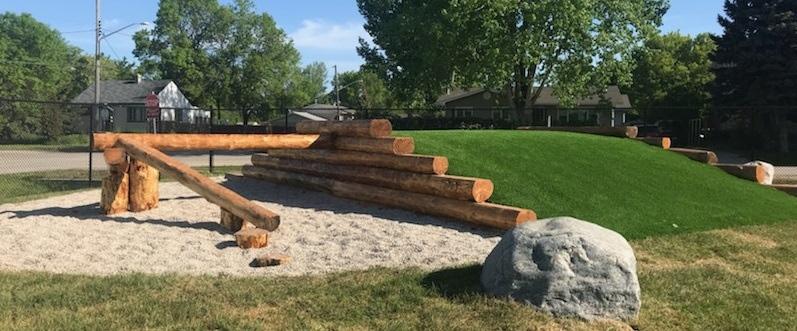 The new nature playground at Niverville Elementary.